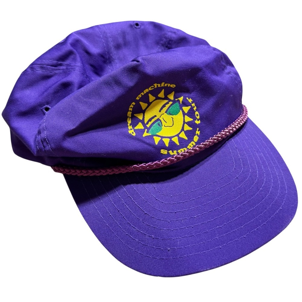 Vintage Dream Machine summer tour trucker hat Nissan SnapBack purple 80s USA